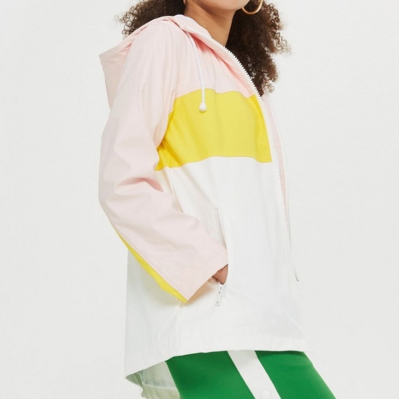 Topshop Mac Hooded Colorblock Rain Jacket - Picture 4 of 6